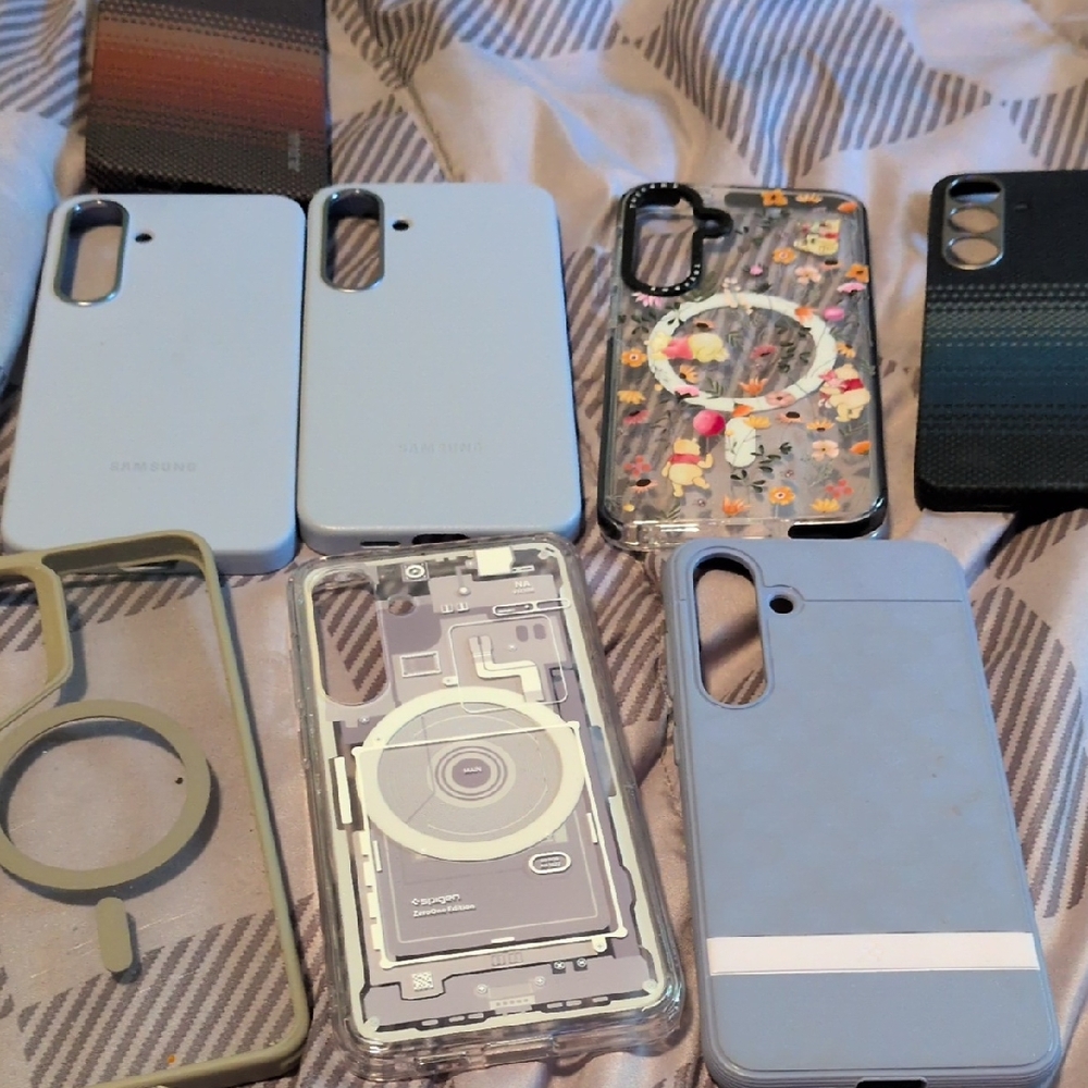 Samsung Light Blue and Clear Floral Phone Cases